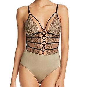 Thistle and Spire Constellation black tan lace bodysuit S